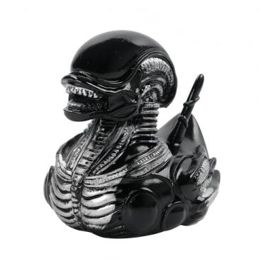 Imagem de Estatueta de pato de resina com tema de monstro alienígena personagem de filme de terror criatura assustadora estátua colecionável novidade artesanato ornamento decorativo para prateleira de mesa