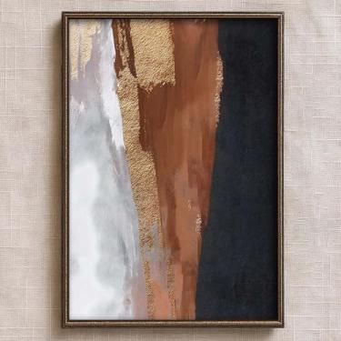 Imagem de BACKYMRJCART Arte moderna em tela abstrata marrom preto cinza e marrom imagens para sala de estar quarto impressões de parede neutra modernas marrom e cinza pintura abstrata arte de parede 40,6 x 61
