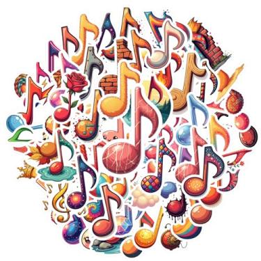 Imagem de 70 peças de instrumentos musicais adesivos de decoração de brinquedos DIY adesivos coloridos graffiti decalques para notebook bagagem celular copo mala geladeira telefone bagagem laptop guitarra carro