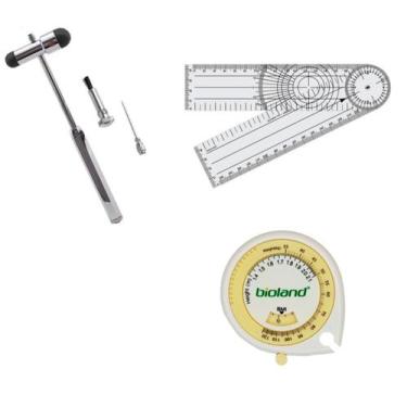 Imagem de Kit Fisioterapia Goniômetro Grande + Trena + Martelo Buck - G-TECH