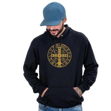 Imagem de Blusa Moletom Masculina Bolso Canguru Capuz Estampa Conforto - Campero