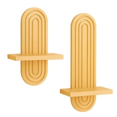 Imagem de Prateleira Decorativa Suspensa de Parede em Madeira Pinus com Design Moderno para Plantas e Objetos,prateleira madeira(2 UNIDADES)