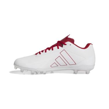 Imagem de adidas Tênis masculino de futebol americano Adizero Electric.2, Branco/Team Power Vermelho/Branco, 43