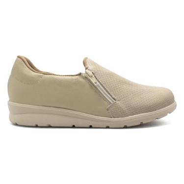 Imagem de Tênis Usaflex Em Couro Slip On Zíper Vanilla Mm1801004 40