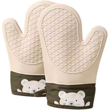 Imagem de Par de Luvas Térmicas de Cozinha em Silicone Antideslizante – Resistentes ao Calor para Forno, Fogão, Churrasco e Air Fryer – Cor Aleatória