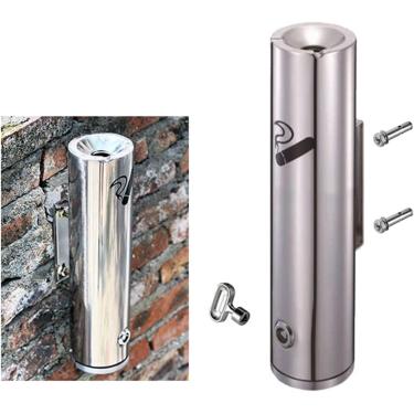 Imagem de Cinzeiro Para Cigarros Montado Na Parede, Cinzeiro De Aço Inoxidável Para Rua Ao Ar Livre, Cinzeiro Suspenso Para áreas De Fumantes Que Economiza Espaço, A, 48x8cm