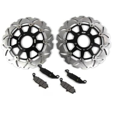 Imagem de Discos e pastilhas de freio dianteiro Arashi para Suzuki GSX600F 2004-2006, acessórios de substituição de motocicleta pretos