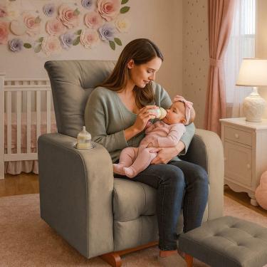 Imagem de Poltrona De Balanço Base Com Puff Gloria Cacau