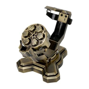Imagem de Bullet Nest,Bullet Dice,Bullet dice Revolver,Metal Dice Set for DND with Spinning Revolver Cylinder Container, Dice for D&D, Sci-Fi, War, or Crime Theme Tabletop Games (Bronze)