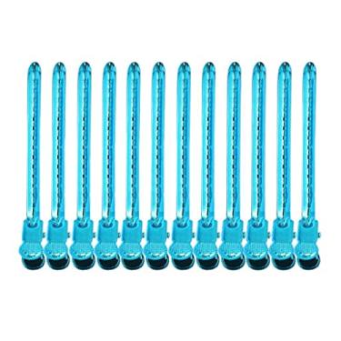 Imagem de barenx 12 peças de grampos de cabelo de corte de aço bico de pato para salão de beleza de barbeiro - azul
