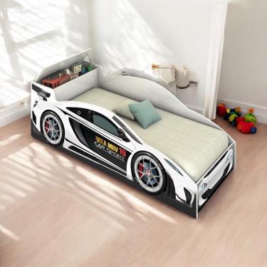 Imagem de Cama Solteiro Carro Com Baú Branca