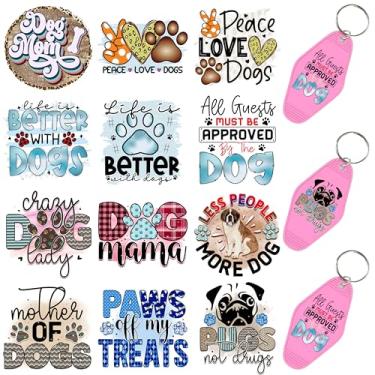 Imagem de 60 peças de papéis de transferência de chaveiro UV DTF - Decalques de vinil para chaves e etiquetas de bagagem, desenhos engraçados com revestimento resistente a arranhões, papéis de transferência