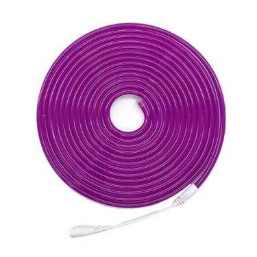 Imagem de Fita Led Neon Roxo Com 5 Metros 12V Bivolt Flexivel Resistente A Agua Com Ou Sem Fonte(Com Fonte,2)