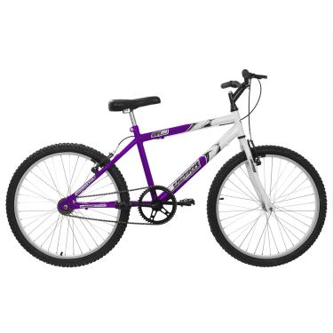 Imagem de Bicicleta de Passeio Ultra Bikes Esporte Bicolor Aro 24 Reforçada Freio V-Brake Sem Marcha Lilás/Branco