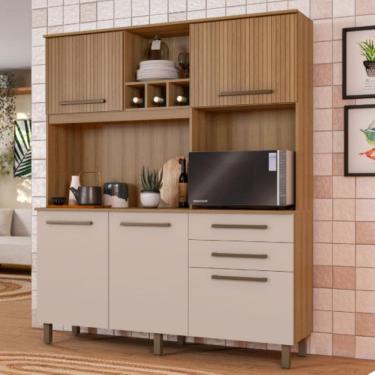 Imagem de Armário De Cozinha ÁGATA 160cm Compacto Com Balcão Multiuso