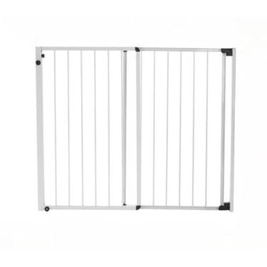 Imagem de Grade para Cachorros com Portão de Abrir e Fechar - Modelo Flexível para Ambientes Internos, Ideal para Portas e Corredores(Cinza)