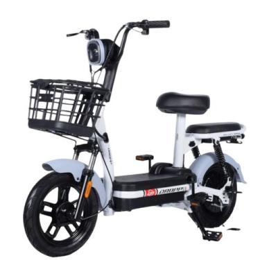Imagem de Bicicleta Eletrica Scooter Aro 14 Dropp Joy City 500W, Branco, Cinza