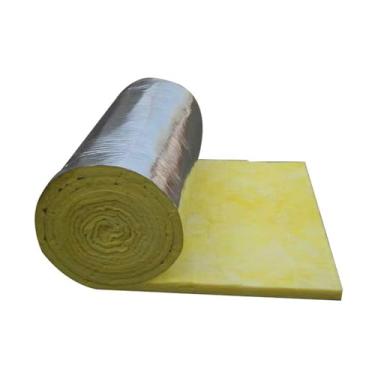 Imagem de Cobertor de isolamento de folha de alumínio, cobertor de lã de vidro, material de isolamento de tubo de vapor de alta temperatura resistente ao fogo, isolamento acústico (1,2 x 20 m/3,9 x 65,6 pés