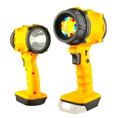 Imagem de Luz de trabalho LED compatível com DEWALT, holofote portátil com 600 jardas de distância