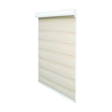 Imagem de Persiana Rolo Duplo Bandô Bege 120 L X 160 A Cortina Zebra - Wallpaper