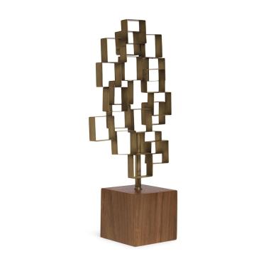 Imagem de Escultura Decorativa Abstrata em Metal Bronze 48cm 21288 Mart