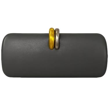 Imagem de louceko Bolsa clutch formal feminina de couro PU para casamento, Cinza