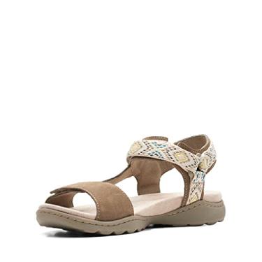 Imagem de Clarks Sandália masculina Amanda Step Flat, Camurça de, 10