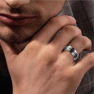 Imagem de Anéis Fidget de Aço Inoxidável Giratórios Giratórios Mistos Cor/Prata/Preto Anéis de Ansiedade para Homens Mulheres Joias Tamanho 7-14, 12, Aço inoxidável, Sem pedra preciosa