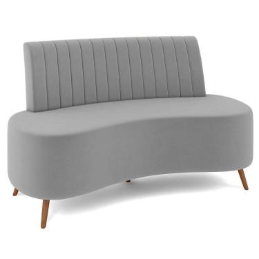 Imagem de Sofá 2 Lugares Para Sala Living 160cm Pés Palito Tamar Z08 Veludo Cinza - Mpozenato