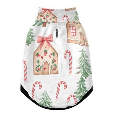 Imagem de SEHANY Casaco de Natal de gengibre para cães pequenos, super quente, à prova de vento, jaqueta de inverno, macia, aconchegante para animais de estimação, moletom para clima frio na neve com furo na