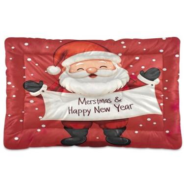 Imagem de SEHANY Cama de Natal para cães e gatos com fundo antiderrapante, cama de canil, colchão macio para animais de estimação, lavável para cães pequenos, médios e grandes, gatos, 45,7 x 61 cm