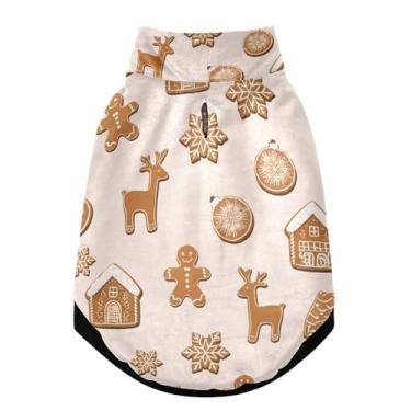 Imagem de SEHANY Casaco de Natal de gengibre para cães pequenos, superquente à prova de vento, jaqueta de inverno macia e aconchegante para animais de estimação para clima frio na neve com coleira para animais