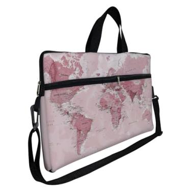 Imagem de Capa Case Maleta Para Notebook Laptop De 15/15,6 (MAPA MUNDI ROSA)
