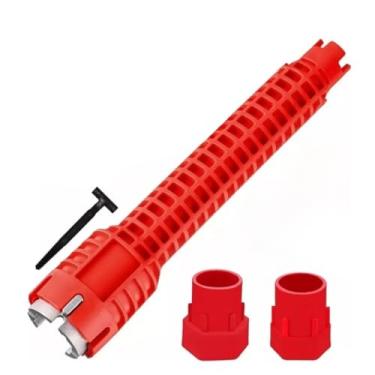 Imagem de Chave Hidráulica Multifuncional 8 em 1 CHM801 para Instalar Torneira Pia Registro em Espaços Apertados | Ferramenta Profissional com Nível e Extrator de Rosca Quebrada