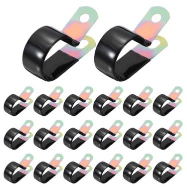 Imagem de HARFINGTON 20 braçadeiras revestidas de vinil 15/16 polegadas (24 mm) grampo de tubo mergulhado em vinil clipe de alça para instalação doméstica industrial automotiva fio de tubulação