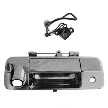 Imagem de TRQ Conjunto de kit de câmera de reserva reversa com alça traseira cromada compatível com caminhonete Tundra