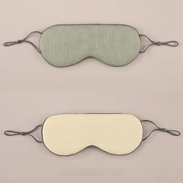 Imagem de Máscara de dormir blackout dupla face para mulheres no outono e inverno, leve e sem pressão, estilo de orelha pendurada nos olhos, a máscara de olho é fresca de um lado e quente do outro lado (verde)