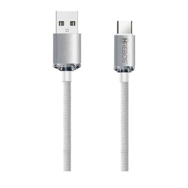 Imagem de Cabo Hrebos Luxury Acrylic Usb-a Lightning Cb-209i 27w Branco