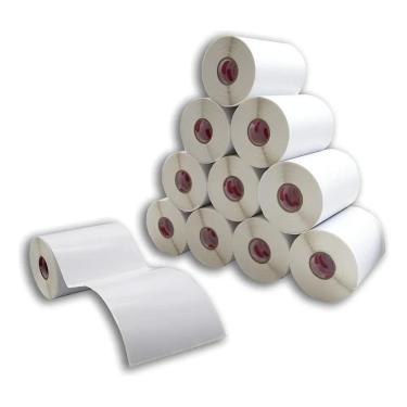 Imagem de 10 Rolos Etiqueta Térmica 100X150 10X15 Com Serrilha E-Comme