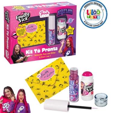 Imagem de Kit Maquiagem Infantil Tô Pronta Emilly Vick E Katlen Dos Rosa Com Car