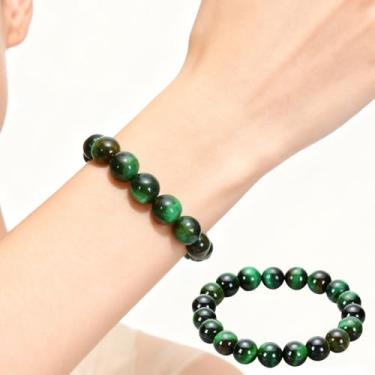 Imagem de 1 pulseira de contas para mulheres, pulseira de pedras preciosas de cristal de cura natural, pulseira para alívio de estresse e ansiedade, joias roxas feitas à mão, presentes para casais