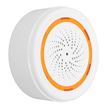 Imagem de FTVOGUE Alarme de Luz Sonora Inteligente, 18 Tons Selecionáveis, Sirene de Controle Sem Fio 90dB, Controle de APP, Alimentado por USB Com 2 Baterias CR123A, Sensor de Movimento de Suporte, Sensor de