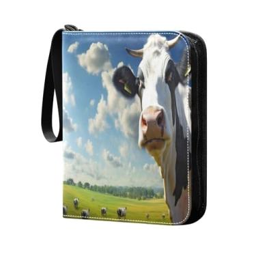 Imagem de Wassud Fichário de 4 bolsos com flor de vaca (4) comporta 400 cartões padrão, álbum TCG CCG MTG à prova d'água, presentes para colecionadores, meninos e meninas