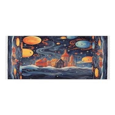 Imagem de Wassud Capas de lavadora e secadora Planet and Home, protetor de lavadora com sacos de armazenamento, capa de geladeira à prova de poeira com bolsos para lavanderia doméstica, cozinha, 120 x 55 cm