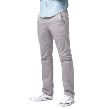 Imagem de Pantalones Casual para Hombre Ajuste Slim Pierna Recta Gris Plata - Ma