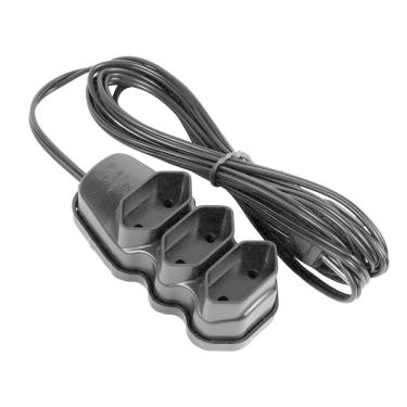 Imagem de Extensão Elétrica 3 Tomadas Pl 3m Preta