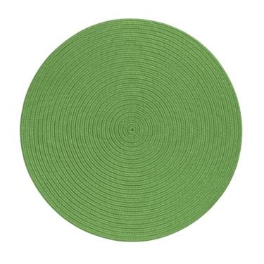 Imagem de Kit 6 Jogos Americanos Redondos Decorativos | Cores Variadas | Elegância e Proteção para Mesa de Jantar (Verde, 4 peças)