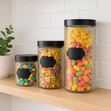 Imagem de Conjunto de Potes de Vidro Redondos com Tampa de Metal, 800ml/1200ml/2200ml, 3 Peças