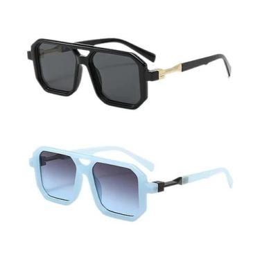 Imagem de Óculos De Sol Unissex Retrô Com Armação Quadrada, Estilo Europeu-Ameri