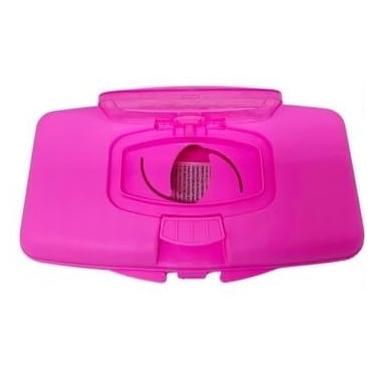 Imagem de Porta Lenços Umedecidos Portátil – Estojo Higiênico para Lenço Umedecido Cabe na Bolsa Tampa Abre e Fecha Fácil (Rosa)